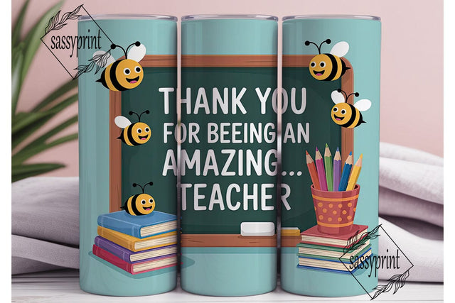 Teacher Bee Tumbler Wrap Sublimation sassyprint 