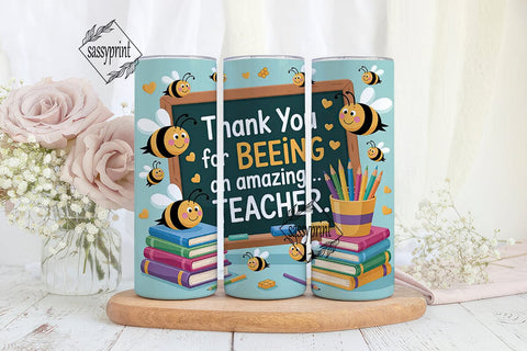 Teacher Bee Tumbler Wrap Sublimation sassyprint 