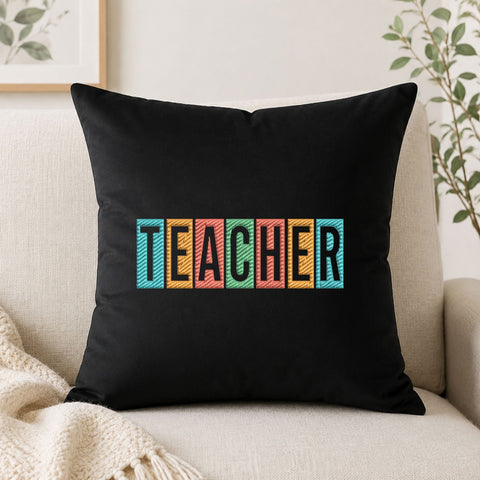 Teacher Block Letters Machine Embroidery Design – Colorful Teacher Word School Embroidery File Embroidery/Applique DESIGNS PatternFeed8 