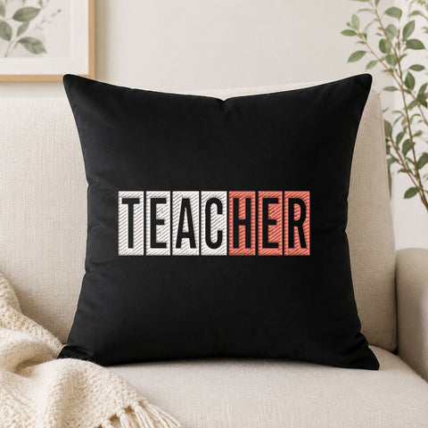 Teacher Block Letters Machine Embroidery Design – Colorful Teacher Word School Embroidery File Embroidery/Applique DESIGNS PatternFeed8 