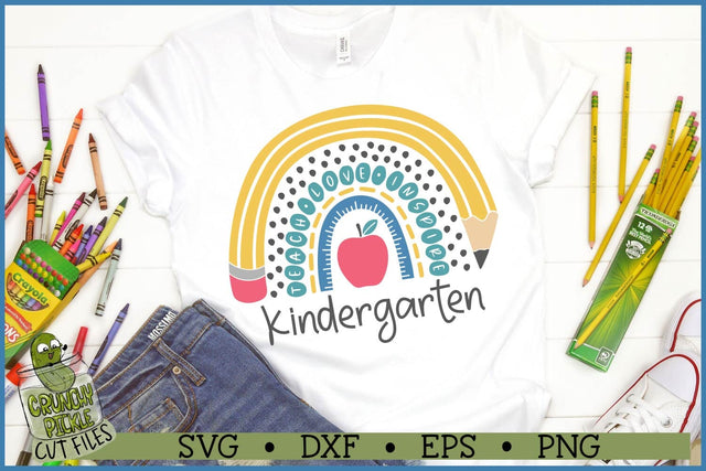 Teacher Boho Rainbow Kindergarten SVG File SVG Crunchy Pickle 