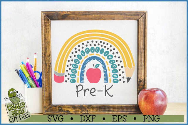 Teacher Boho Rainbow Pre-K SVG File SVG Crunchy Pickle 