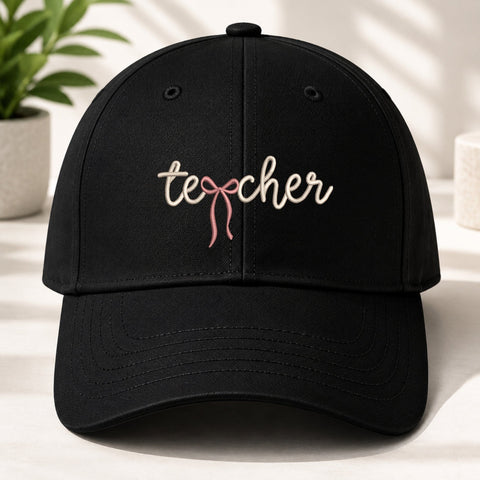 Teacher Bow Machine Embroidery Design Cute Teacher Script Lettering PES DST Stitch Pattern Files Embroidery/Applique DESIGNS PatternFeed8 