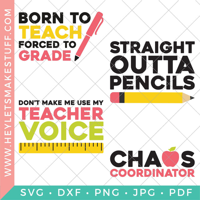 Teacher Bundle 2 SVG Hey Let's Make Stuff 