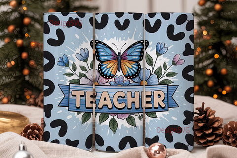 Teacher Butterfly 20oz Tumbler Wrap Sublimation DesignSVG 