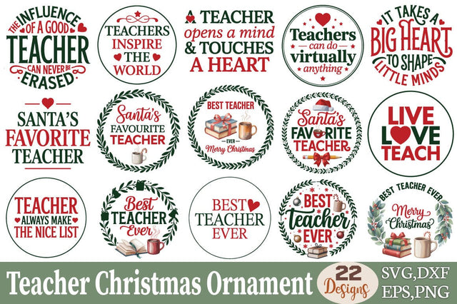 Teacher Christmas Ornament SVG Bundle SVG Angelina750 