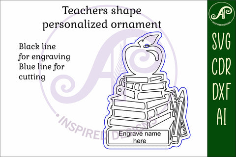 Teacher Christmas Ornament SVG laser cut SVG APInspireddesigns 