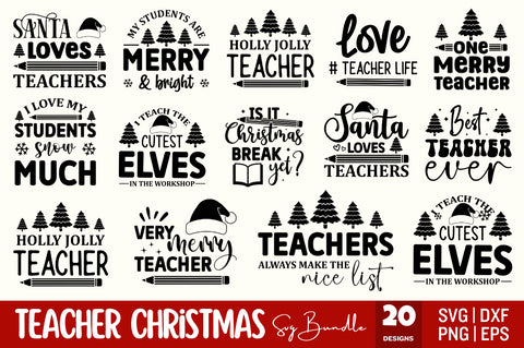 Teacher Christmas SVG Bundle SVG Designangry 