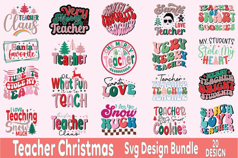 Teacher Christmas SVG Bundle SVG SVGArt 