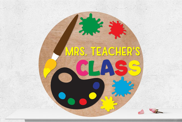 Teacher Classroom Round Sign Lasercut SVG zafrans studio 