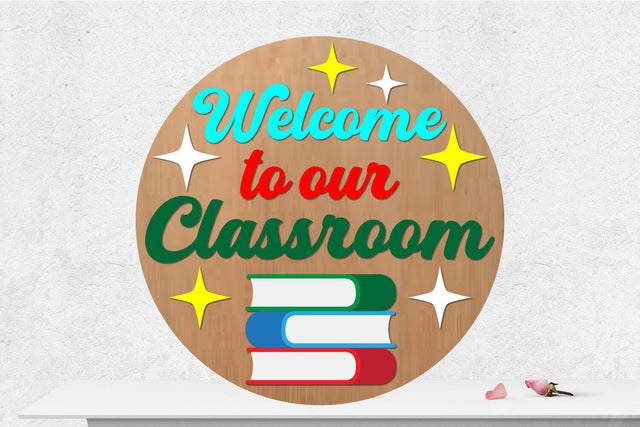 Teacher Classroom Round Sign Lasercut SVG zafrans studio 