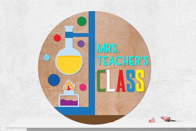 Teacher Classroom Round Sign Lasercut SVG zafrans studio 