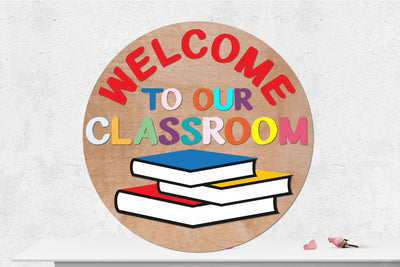 Teacher Classroom Round Sign Lasercut SVG zafrans studio 