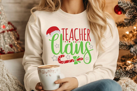 Teacher Claus| Funny Teacher Christmas SVG Cutting Files. SVG CosmosFineArt 