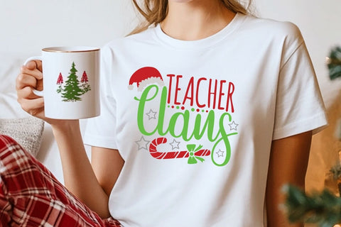 Teacher Claus| Funny Teacher Christmas SVG Cutting Files. SVG CosmosFineArt 