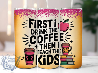 Teacher Coffee Life 20oz Tumbler, Coffee Wrap, Sublimation Gift, Educator Mug, 20oz Tumbler Design, Teacher Life Quote, Classroom Theme Sublimation ToriDesigns 