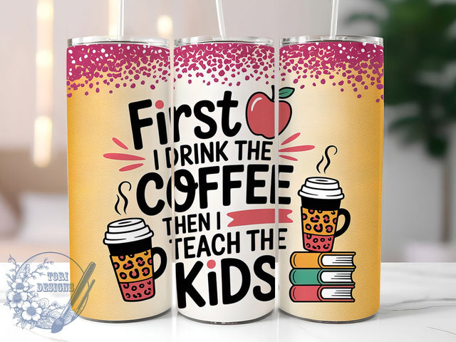 Teacher Coffee Life 20oz Tumbler, Coffee Wrap, Sublimation Gift, Educator Mug, 20oz Tumbler Design, Teacher Life Quote, Classroom Theme Sublimation ToriDesigns 