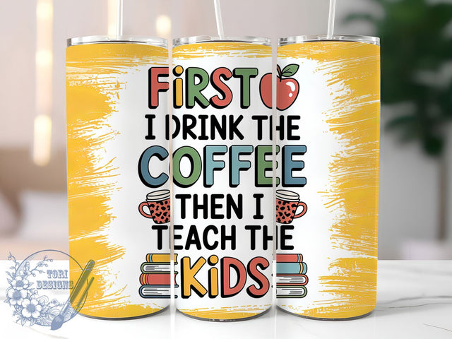 Teacher Coffee Life 20oz Tumbler, Coffee Wrap, Sublimation Gift, Educator Mug, 20oz Tumbler Design, Teacher Life Quote, Classroom Theme Sublimation ToriDesigns 