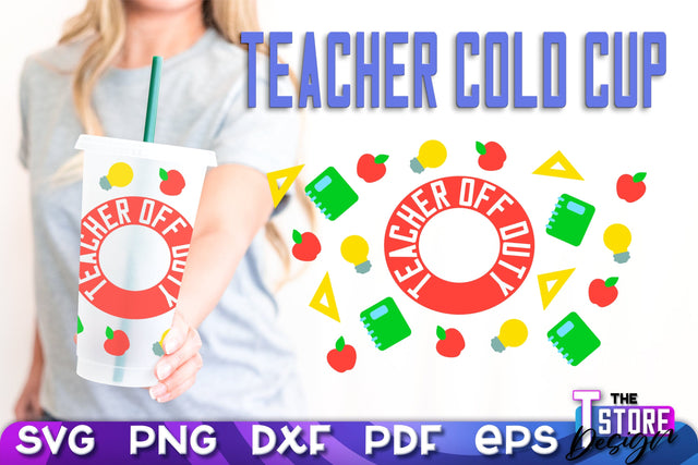 Teacher Cold Cup SVG | Teacher Wrap SVG | Cold Cup Wrap SVG v.1 SVG The T Store Design 