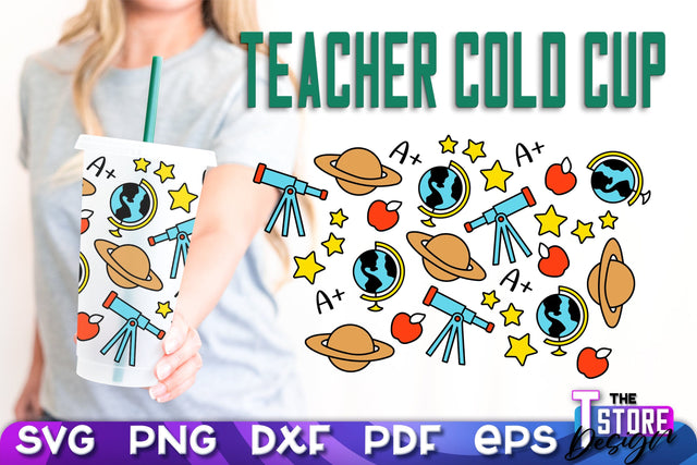 Teacher Cold Cup SVG | Teacher Wrap SVG | Cold Cup Wrap SVG v.2 SVG The T Store Design 