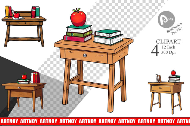 Teacher Desk Clipart Sublimation artnoy 
