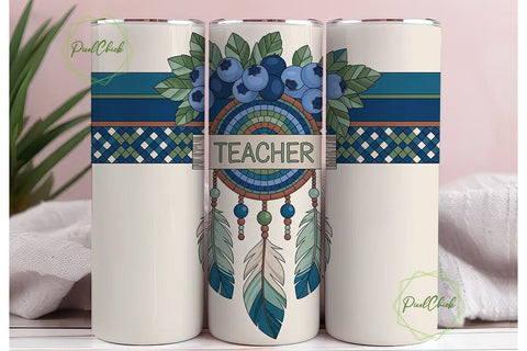 Teacher Dreamcatcher 20oz Tumbler Wrap Sublimation PixelChick 