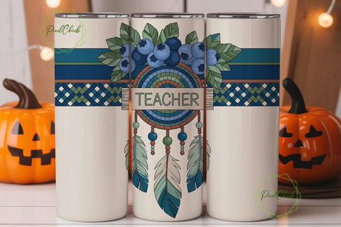 Teacher Dreamcatcher 20oz Tumbler Wrap Sublimation PixelChick 