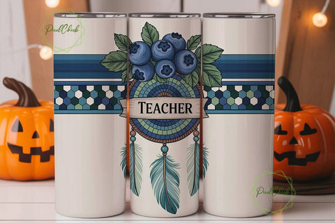 Teacher Dreamcatcher 20oz Tumbler Wrap Sublimation PixelChick 