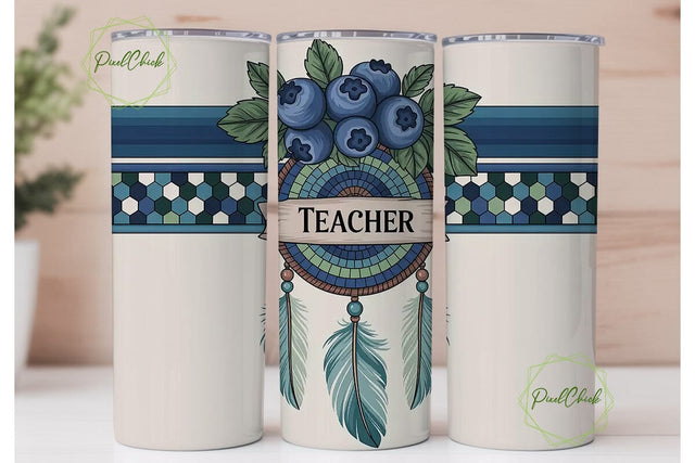Teacher Dreamcatcher 20oz Tumbler Wrap Sublimation PixelChick 