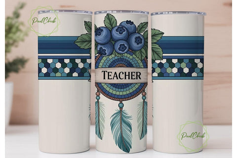 Teacher Dreamcatcher 20oz Tumbler Wrap Sublimation PixelChick 