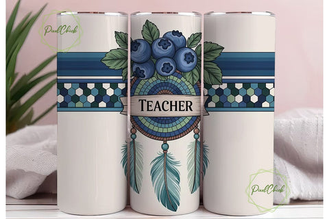 Teacher Dreamcatcher 20oz Tumbler Wrap Sublimation PixelChick 