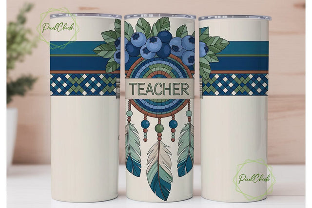 Teacher Dreamcatcher 20oz Tumbler Wrap Sublimation PixelChick 
