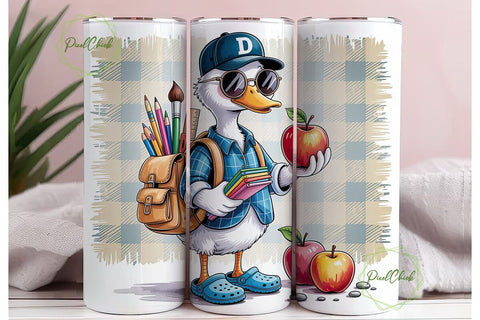 Teacher Duck Back to School Tumbler Wrap Sublimation PixelChick 