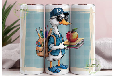 Teacher Duck Back to School Tumbler Wrap Sublimation PixelChick 
