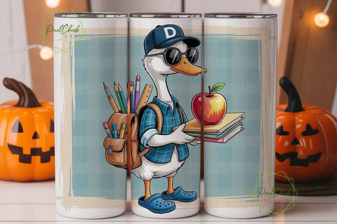 Teacher Duck Back to School Tumbler Wrap Sublimation PixelChick 