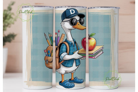 Teacher Duck Back to School Tumbler Wrap Sublimation PixelChick 