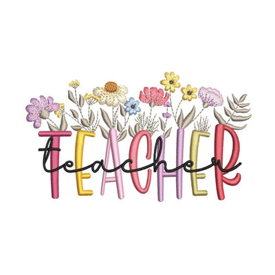 Teacher Flower Embroidery Design, Gift for Teacher Embroidery File, 3 sizes, Instant download Embroidery/Applique DESIGNS Nino Nadaraia 