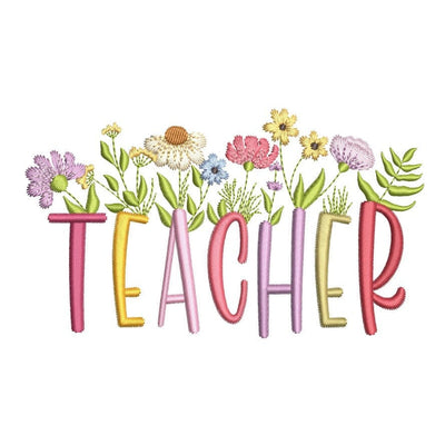 Teacher Flower Embroidery Design, Gift for Teacher Embroidery File, 3 sizes, Instant download Embroidery/Applique DESIGNS Nino Nadaraia 