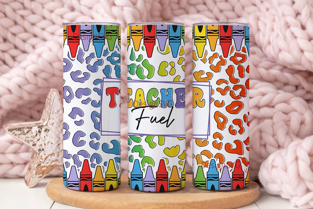 Teacher Fuel 20 oz Skinny Tumbler Sublimation Design, Instant Digital Download PNG, Teacher Tumbler Wrap Sublimation DesignSVG 