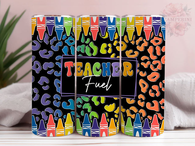 Teacher Fuel 20oz Tumbler Wrap PNG, Teacher Tumbler Png, Straight & Tapered Tumbler Wrap, Instant Digital Download Sublimation Li Zamperini 