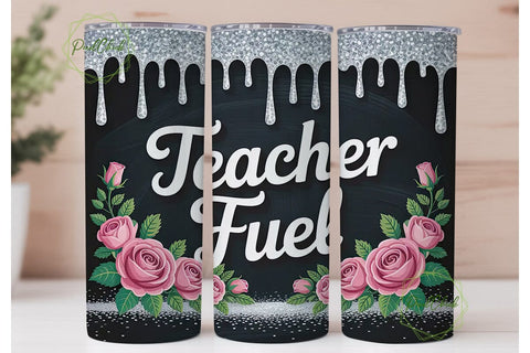 Teacher Fuel 20oz Tumbler Wrap Sublimation PixelChick 
