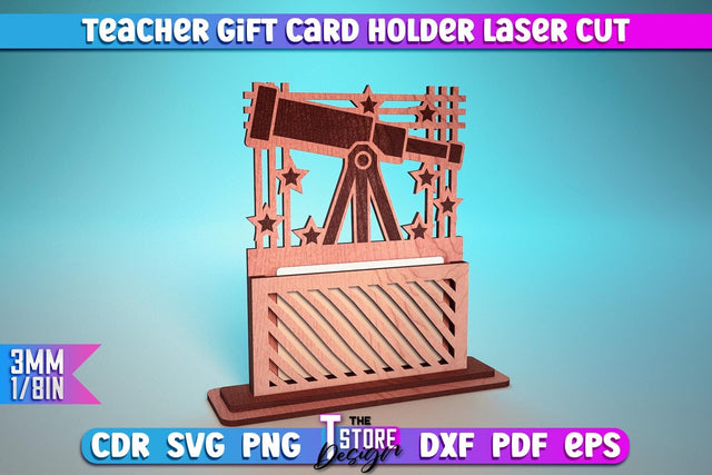 Teacher Gift Card Holder Laser Cut | Teacher Gift Laser Cut Design | CNC Files SVG The T Store Design 