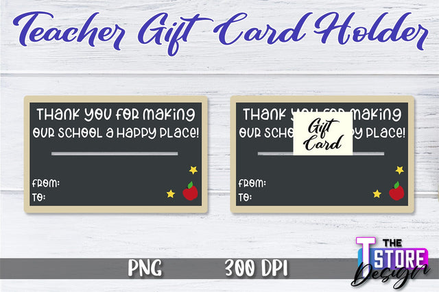 Teacher Gift Card Holder PNG Design | Teacher Gift Holder | School PNG Sublimation The T Store Design 