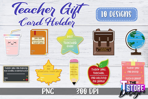 Teacher Gift Card Holder PNG Design | Teacher Gift Holder | School PNG Sublimation The T Store Design 
