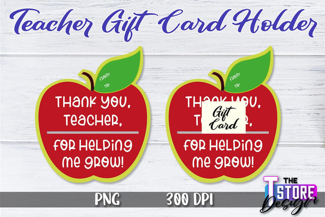 Teacher Gift Card Holder PNG Design | Teacher Gift Holder | School PNG Sublimation The T Store Design 