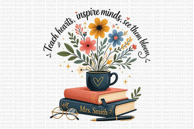 Teacher Gift PNG Inspirational Teacher Sublimation Digital Download SVG BillahCrafts 
