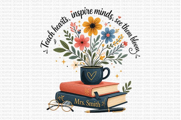 Teacher Gift PNG Inspirational Teacher Sublimation Digital Download SVG BillahCrafts 