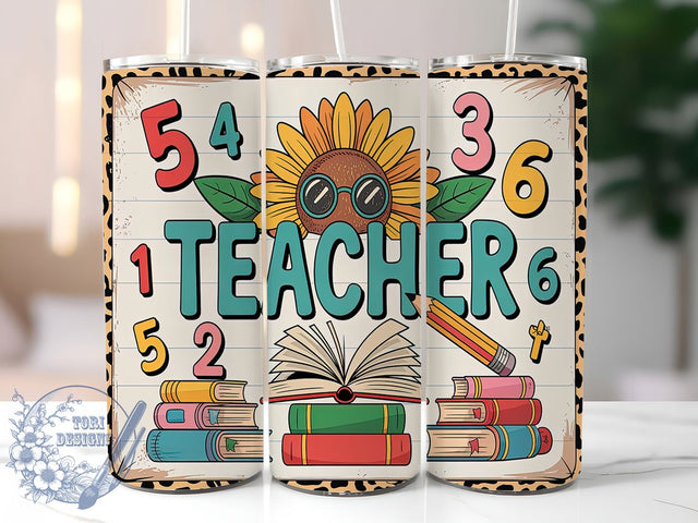 Teacher Gift School Tumbler Wrap, School Themed Tumbler, 20oz Teacher Gift, Sublimation Tumbler Design, Custom Teacher Cup, Educator Tumbler Wrap, Personalized Teacher Tumbler Sublimation ToriDesigns 