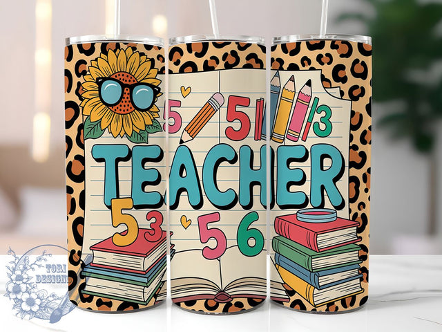 Teacher Gift School Tumbler Wrap, School Themed Tumbler, 20oz Teacher Gift, Sublimation Tumbler Design, Custom Teacher Cup, Educator Tumbler Wrap, Personalized Teacher Tumbler Sublimation ToriDesigns 