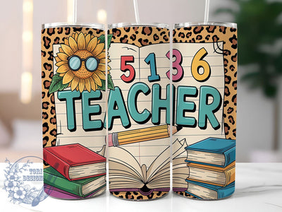 Teacher Gift School Tumbler Wrap, School Themed Tumbler, 20oz Teacher Gift, Sublimation Tumbler Design, Custom Teacher Cup, Educator Tumbler Wrap, Personalized Teacher Tumbler Sublimation ToriDesigns 